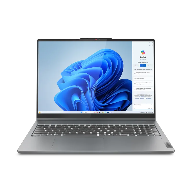 Lenovo IdeaPad 5 2-in-1 16AHP9 AMD Ryzen™ 7 8845HS Híbrido (2-en-1) 40,6 cm (16") Pantalla táctil WUXGA 16 GB LPDDR5x-SDRAM 1 TB SSD Wi-Fi 6 (802.11ax) Windows 11 Home Inglés Gris